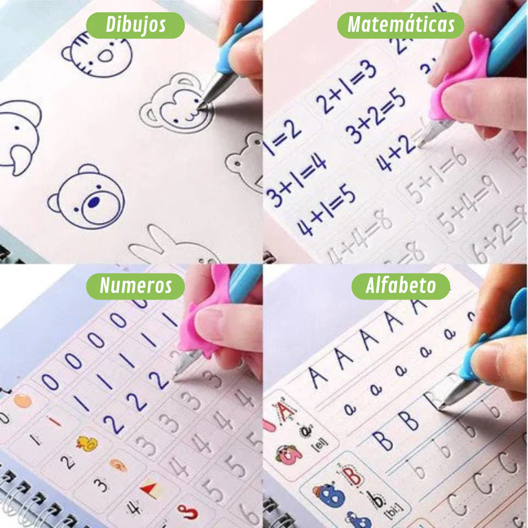 Magic Book - Kit 4 Notebooks + 5 Magic Pens 