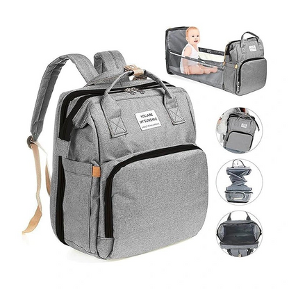 Multifunctional Diaper Bag Backpack with Foldable Baby Bed 